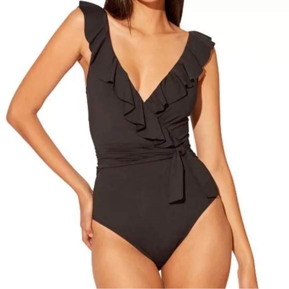 Bleu Rod Beattie Surplice Ruffle One Piece - Picture 2 of 16